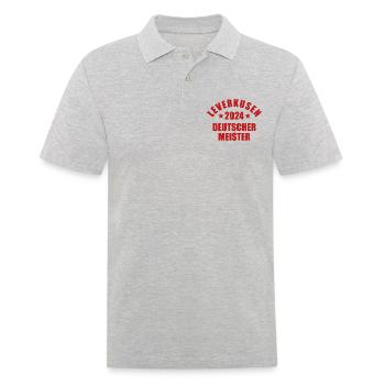 Leverkusen - Deutscher Meister 2024 - Männer Poloshirt - Grau meliert - Vorne - Kai (181cm)