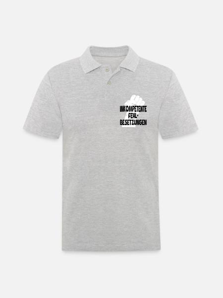 Inkompetenz - Männer Poloshirt - Grau meliert
