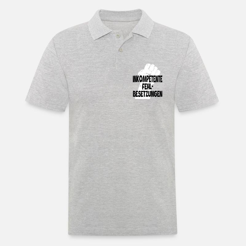 Inkompetenz - Männer Poloshirt - Grau meliert