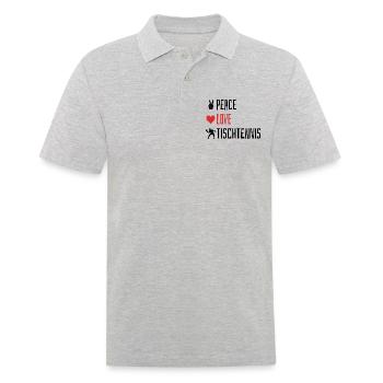 Peace Love Table Tennis - Heart - Men's Polo Shirt - heather grey - Front - Kai (181cm)