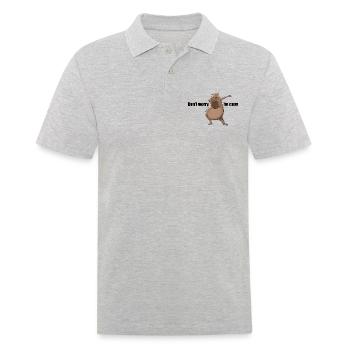 Don't Worry Be Capy - Dabbing Capybara Gift - Men's Polo Shirt - heather grey - Front - Kai (181cm)