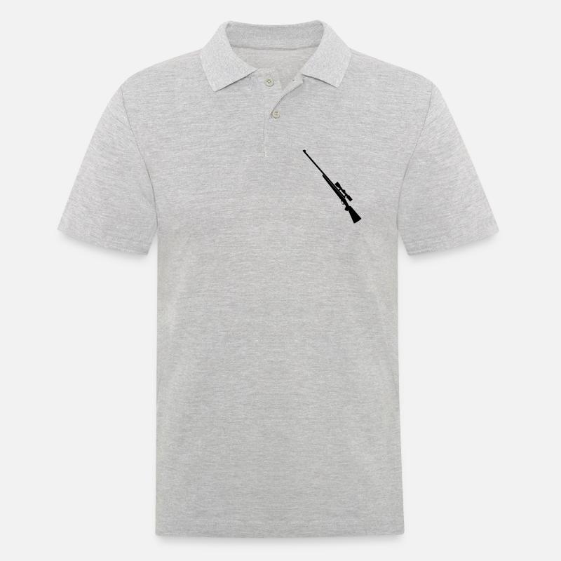 Schrotflinte Scharfschützengewehr - Männer Poloshirt - Grau meliert