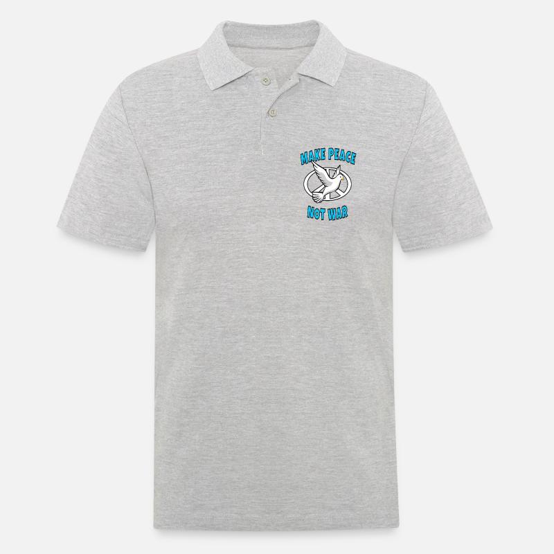 Make Peace Not War - Männer Poloshirt - Grau meliert
