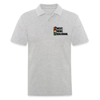 Ampel - Nicht meine Regierung - Spruch - Männer Poloshirt - Grau meliert - Vorne - Kai (181cm)