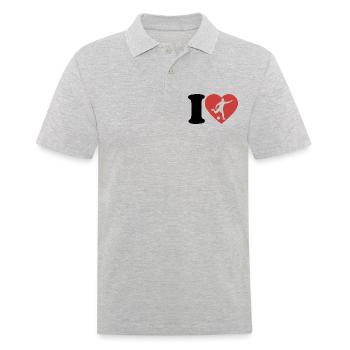 J’aime le football - Coeur - Hobby - Polo Homme - gris chiné - Devant - Kai (181cm)