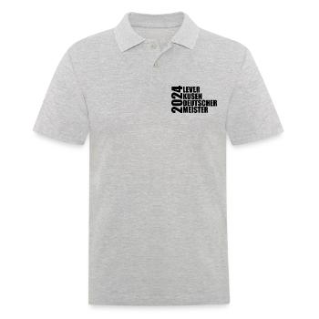 Leverkusen - Deutscher Meister 2024 - Männer Poloshirt - Grau meliert - Vorne - Kai (181cm)
