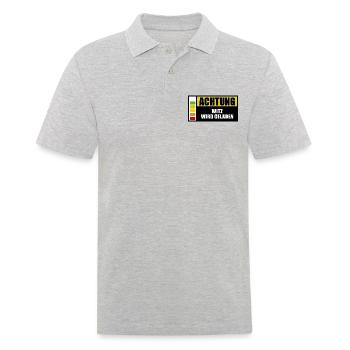 Achtung - Witz wird geladen - Männer Poloshirt - Grau meliert - Vorne - Kai (181cm)