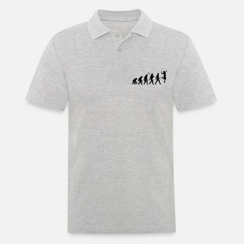 Evolution - Badminton - Sport - Männer Poloshirt - Grau meliert