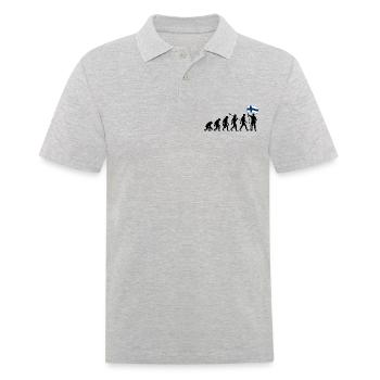 Finnland - Evolution - Flagge - Nation - Männer Poloshirt - Grau meliert - Vorne - Kai (181cm)