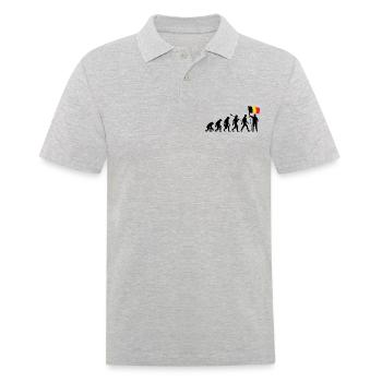 Belgien - Evolution - Flagge - Nation - Männer Poloshirt - Grau meliert - Vorne - Kai (181cm)