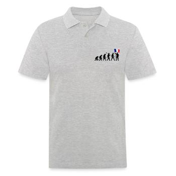 Frankreich - Evolution - Flagge - Nation - Männer Poloshirt - Grau meliert - Vorne - Kai (181cm)