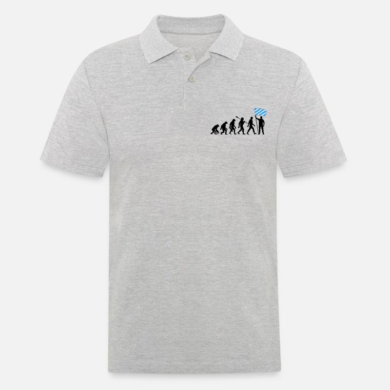 Bayern - Evolution - Flagge - Nation - Männer Poloshirt - Grau meliert