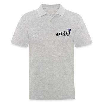 Island - Evolution - Flagge - Nation - Männer Poloshirt - Grau meliert - Vorne - Kai (181cm)