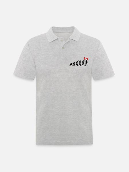 Kanada - Evolution - Flagge - Nation - Männer Poloshirt - Grau meliert