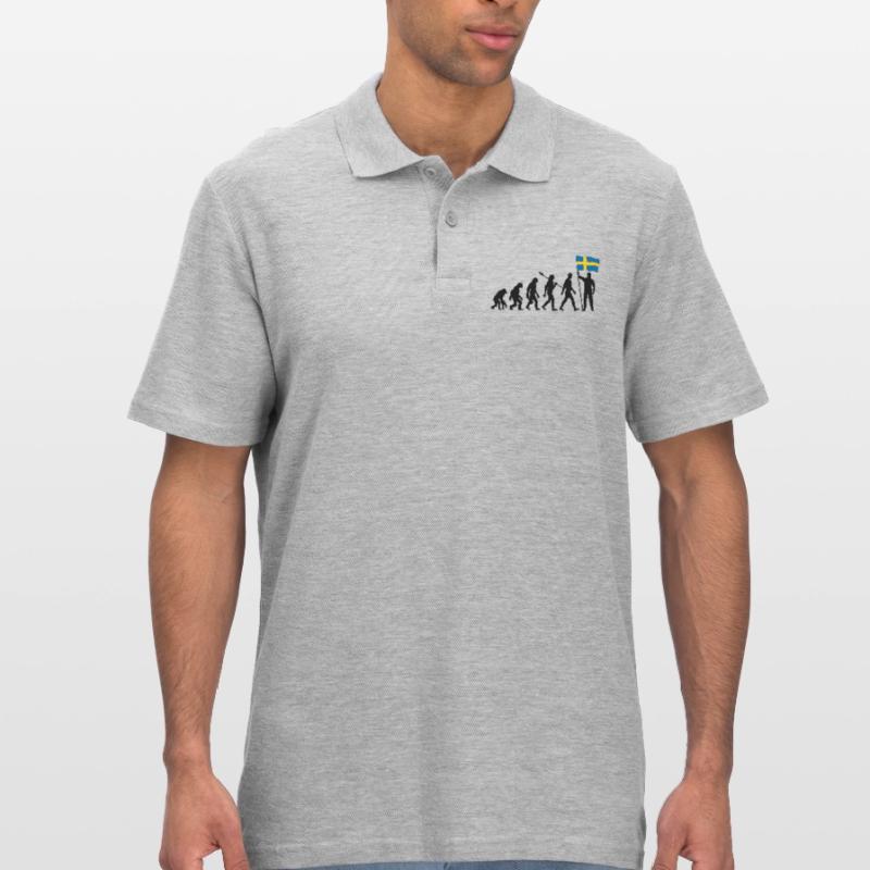 Suède - Evolution - Drapeau - Nation Polo Homme