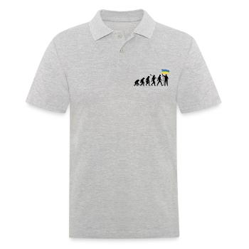 Ukraine - Evolution - Flag - Nation - Men's Polo Shirt - heather grey - Front - Kai (181cm)