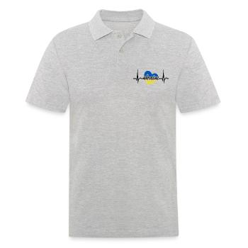Ukraine Herzkurve - Frieden für die Ukraine - Männer Poloshirt - Grau meliert - Vorne - Kai (181cm)