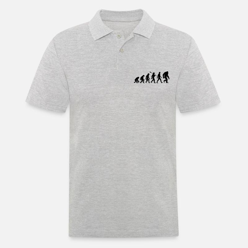 Evolution - Bigfoot - Yeti - Männer Poloshirt - Grau meliert
