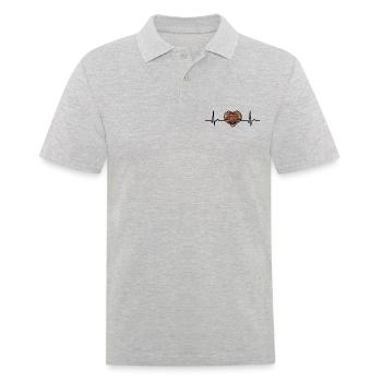 Courbe Cardiaque GDR, Est, Cadeau Ossi, Pouls, ECG - Polo Homme - gris chiné - Devant - Kai (181cm)