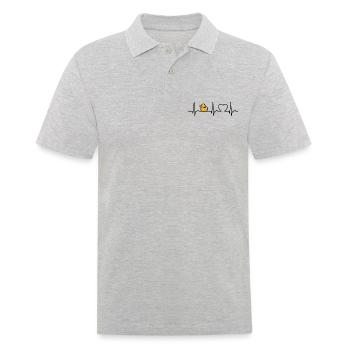 ECG Curve - Heart Curve - Pulse - Rubber Duck - Men's Polo Shirt - heather grey - Front - Kai (181cm)