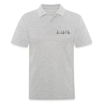 Courbe ECG - Courbe cardiaque - Pouls - Lamantin - Lamantin - Polo Homme - gris chiné - Devant - Kai (181cm)