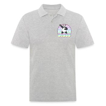 Panda Bär Tanzen Disco Party 70er Jahre Discokugel - Männer Poloshirt - Grau meliert - Vorne - Kai (181cm)