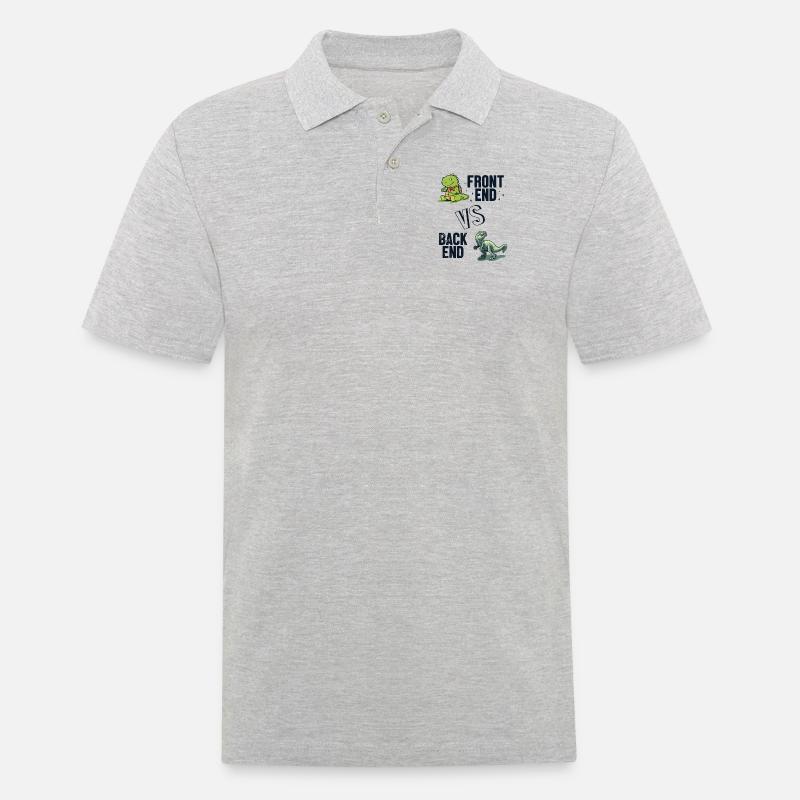 Frontend vs. Backend Developer Developer Coder - Männer Poloshirt - Grau meliert