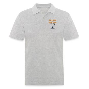 Ich liebe meine Frau Windsurfen Surfer Wave Rider - Men's Polo Shirt - heather grey - Front - Kai (181cm)