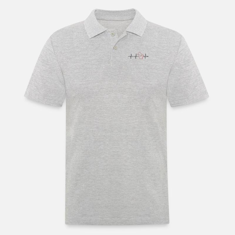 Squirrel Heartbeat Fuchshörnchen Grauhörnchen - Männer Poloshirt - Grau meliert