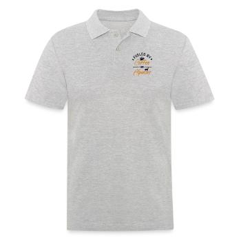 Fueled by Coffee and Alpacas Huacaya Pako Lama - Männer Poloshirt - Grau meliert - Vorne - Kai (181cm)
