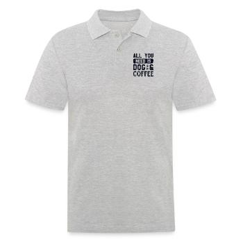 All You Need is Dog and Coffee Mâle Quadrupède - Polo Homme - gris chiné - Devant - Kai (181cm)