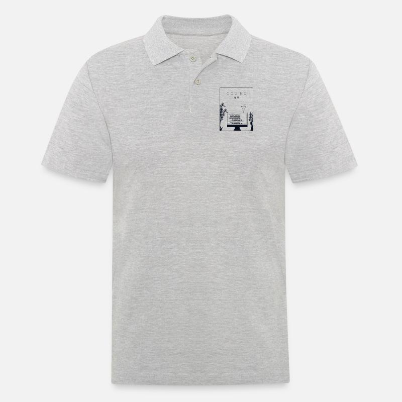 Codage chinois Hanzi Développeur Codeur - Polo Homme - gris chiné