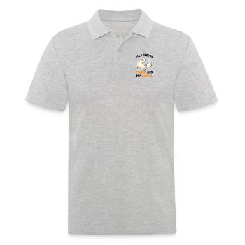 Coffee and my Alpaca Vicuna Guanaco Llama Breeder - Men's Polo Shirt - heather grey - Front - Kai (181cm)