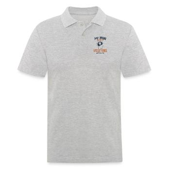 My Brain is 95% Volleyball Volleyballspieler - Männer Poloshirt - Grau meliert - Vorne - Kai (181cm)