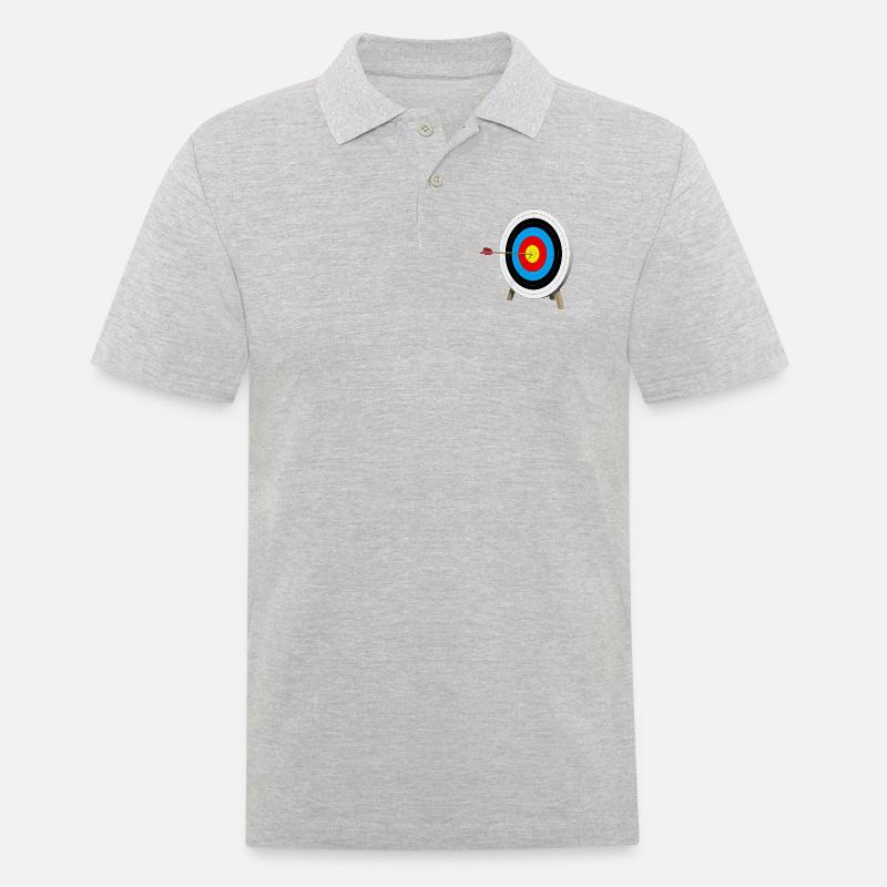 Zielscheibe Treffer - Männer Poloshirt - Grau meliert