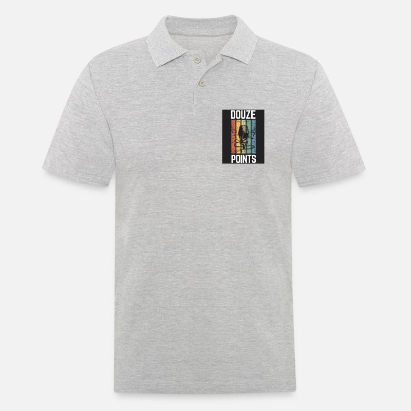 Douze Points Eurovision - Männer Poloshirt - Grau meliert