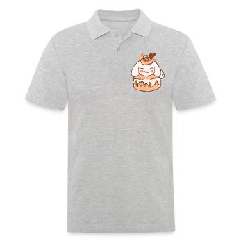 Kawaii Cinnamon Roll Bunny. - Men's Polo Shirt - heather grey - Front - Kai (181cm)