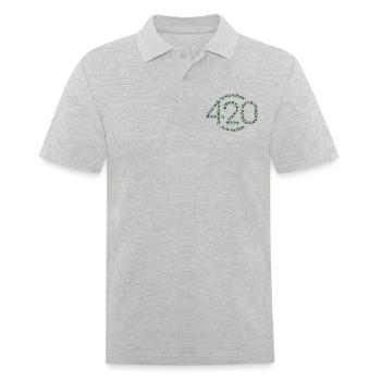 420 in Bloom - Männer Poloshirt - Grau meliert - Vorne - Kai (181cm)