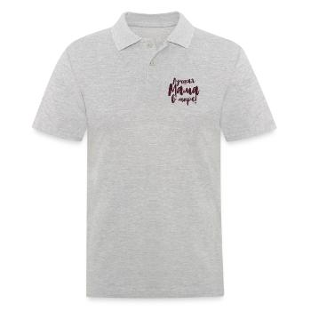 Beste Mama der Welt Spruch auf Russisch für Russen - Männer Poloshirt - Grau meliert - Vorne - Kai (181cm)