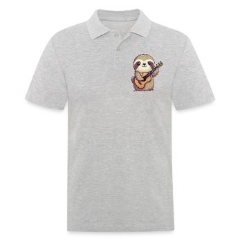 faultier-Gitarrenspieler - Männer Poloshirt - Grau meliert - Vorne - Kai (181cm)