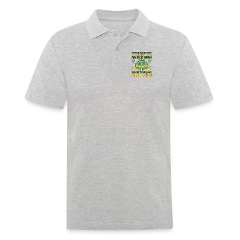 Never Underestimate An Old Man With Gig Pole - Männer Poloshirt - Grau meliert - Vorne - Kai (181cm)