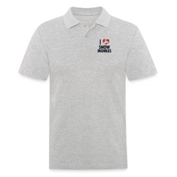 I love Snowmobiles Schneemotorrad Snowmobile - Männer Poloshirt - Grau meliert - Vorne - Kai (181cm)