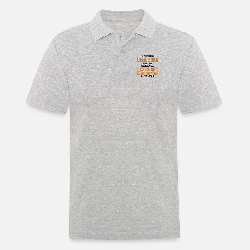 Stundenlanges Debuggen Softwareingenieur Coder - Männer Poloshirt - Grau meliert