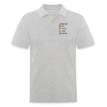 Routine Eat Sleep Code Repeat Developer Coder - Männer Poloshirt - Grau meliert - Vorne - Kai (181cm)