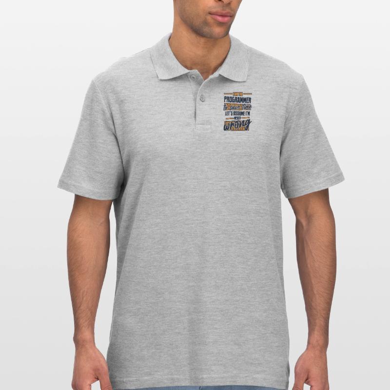 Programmer Let's Assume I'm Never Wrong Coder Men's Polo Shirt