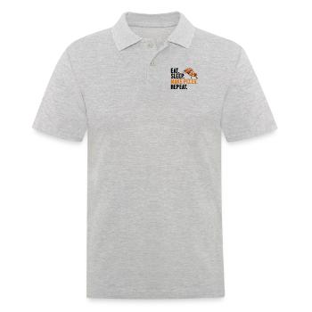 Eat Sleep Make Pizza Repeat Pizzablech Pizzaofen - Männer Poloshirt - Grau meliert - Vorne - Kai (181cm)