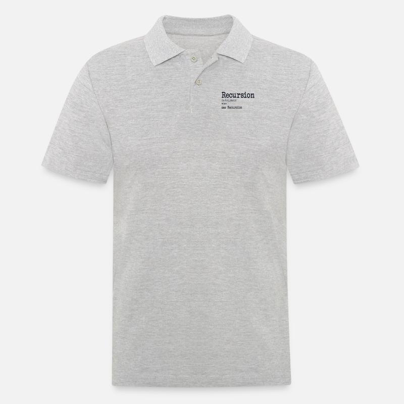 Récursion Définition Développeur Codeur Programmeur - Polo Homme - gris chiné