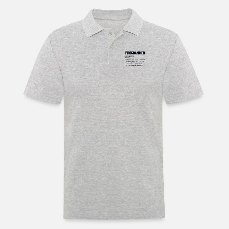 Programmer Definition Softwareentwickler Coder - Männer Poloshirt - Grau meliert