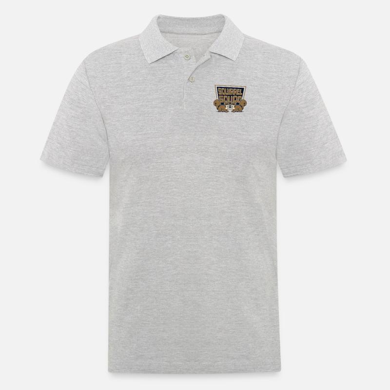 Squirrel Squad Squirrel Fuchshörnchen Eichhörnchen - Men's Polo Shirt - heather grey