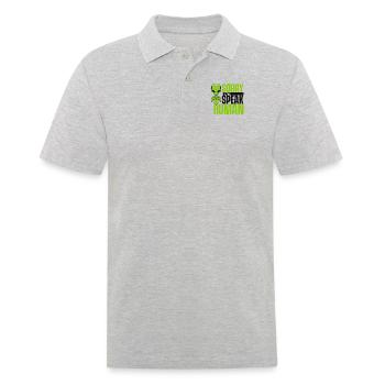 Désolé je ne parle pas humain Außerirdischer extraterrestre OVNI - Polo Homme - gris chiné - Devant - Kai (181cm)